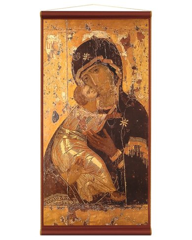 Иконы Владимирская икона Божией Матери, с подвесом, 42х23 см