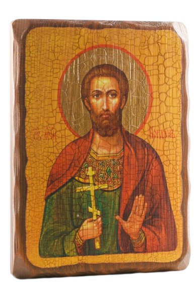 Иконы Феодот Анкирский (Богдан), икона на дереве под старину (18х24 см)
