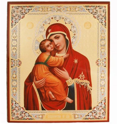 Иконы Владимирская икона Божией Матери на оргалите (18 х 22 см, Софрино)
