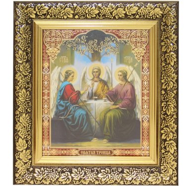 Иконы Святая Троица икона в багетной рамке (21,5 х 24 см)