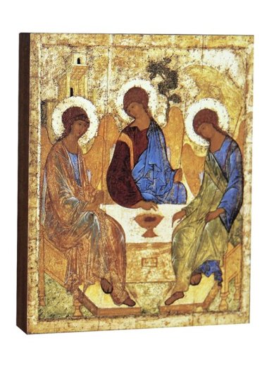 Иконы Святая Троица икона на дереве (11 х 13 см)