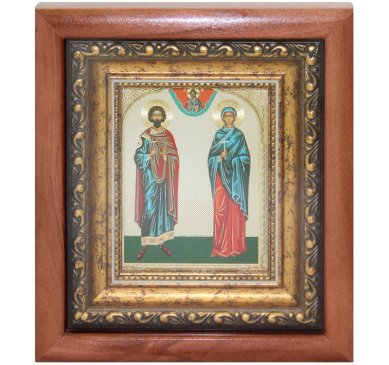 Иконы Адриан и Наталия икона в киоте (17 х 19,5 см)