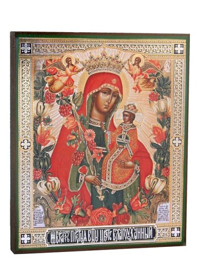 Иконы Благоуханный Цвет икона Божией Матери, литография на дереве (18х21 см, Тиль)