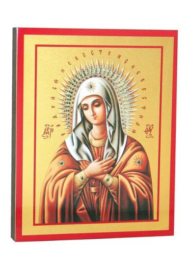Иконы Умиление икона Божией Матери на дереве, ручная работа (12,7 х 15,8 см)