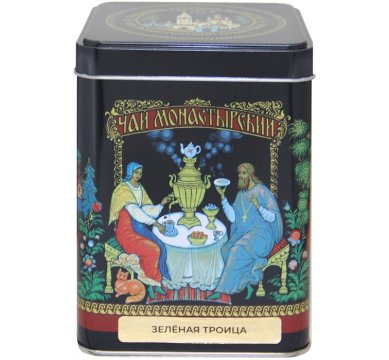 Натуральные товары Чай Монастырский подарочный в жестяной банке «Зеленая Троица» (100 г)