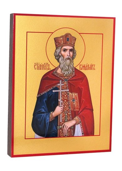 Иконы Владимир икона на дереве, ручная работа (14 х 18 см)