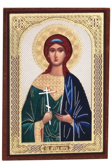 Иконы Вера мученица икона на оргалите (6х9 см)