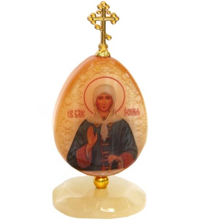 Иконы Икона из селенита на подставке «Ксения Петербургская» (4,5 х 10 см) 