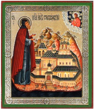 Иконы Нил Столобенский преподобный икона на дереве (6х7 см, Тиль)