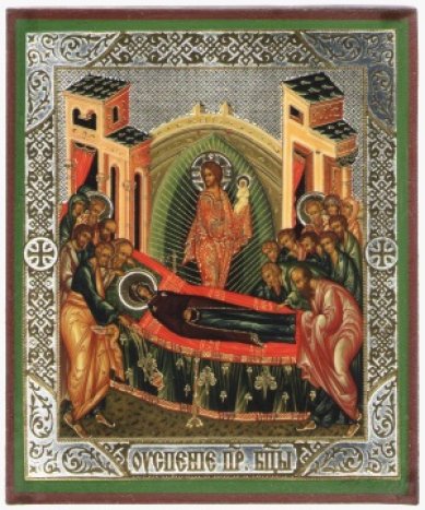 Иконы Успение Пресвятой Богородицы икона Божией Матери на дереве (9х10,5 см, Тиль)