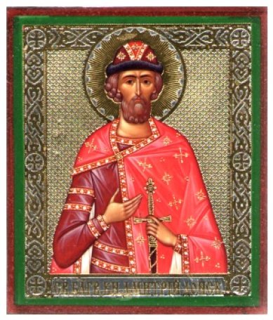 Иконы Димитрий Донской благоверный князь икона на дереве (6 х 7 см)