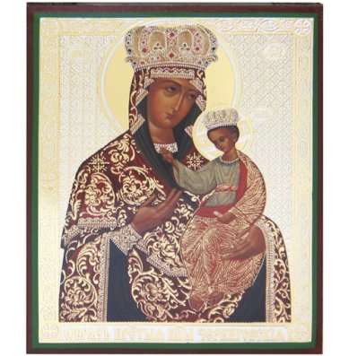 Иконы Черниговская-Гефсиманская икона Божией Матери литография на дереве (13 х 16 см)