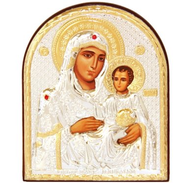 Иконы Иерусалимская икона Божией Матери в серебряном окладе (8,5 х 10,5 см)