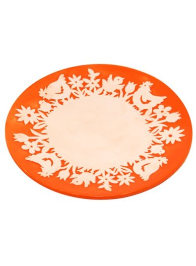 Утварь и подарки Декоративная керамическая тарелка с курочками