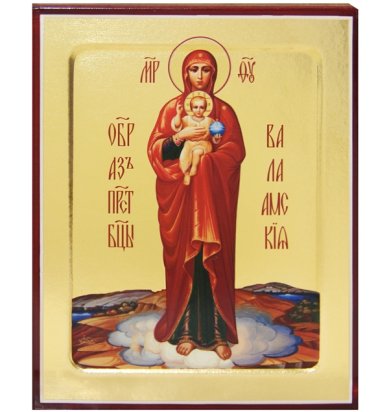 Иконы Валаамская икона Божией Матери на дереве (12,5 х 16 см)