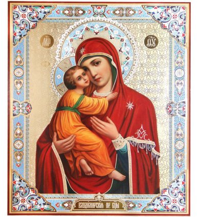 Иконы Владимирская икона Божией Матери икона на оргалите (33 х 40 см, Софрино)