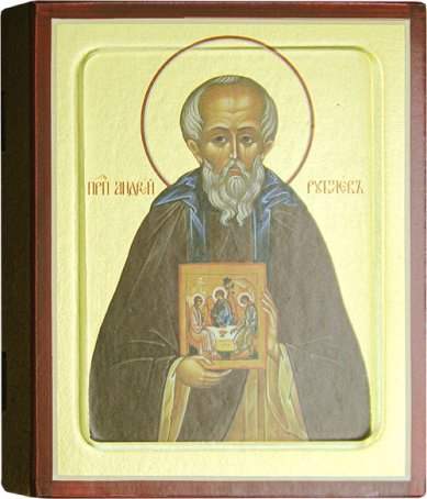 Иконы Преподобный Андрей Рублев, икона на дереве 12,5 х 16 см