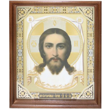 Иконы Спас Нерукотворный икона под стеклом (20 х 24 см, Софрино)