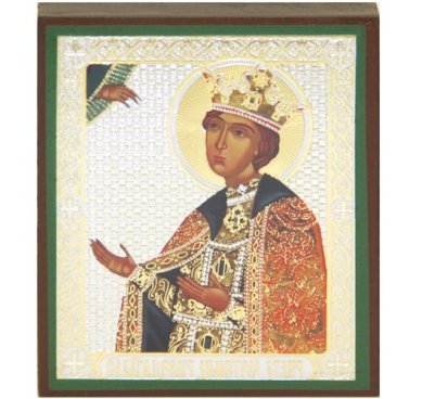 Иконы Димитрий благоверный царевич икона литография на дереве (6 х 7 см)