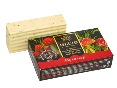 Натуральные товары Мыло «Мухомор» на основе масляной вытяжки целебной грязи озера Тамбукан (100 г)