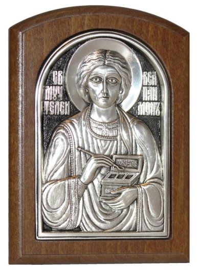 Иконы Пантелеимон целитель икона, ручная работа (10,5 х 15 см)