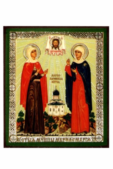 Иконы Марфа и Мария мученицы икона на дереве (6х7 см, Тиль)