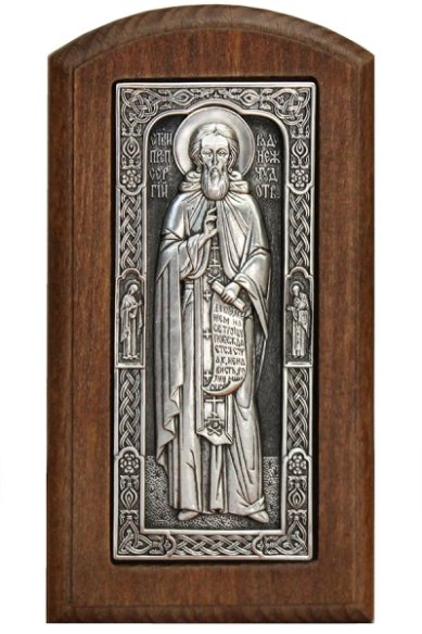 Иконы Сергий Радонежский икона ручная работа (12,5 х 6,5 см)
