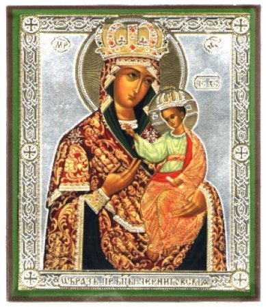 Иконы Черниговская-Гефсиманская икона Божией Матери литография на дереве (9 х 10,5 см)