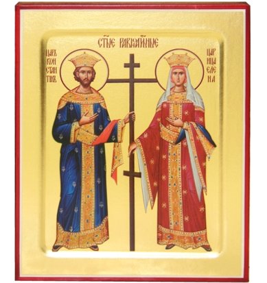 Иконы Константин и Елена равноапостольные икона на дереве (12,5 х 16 см)