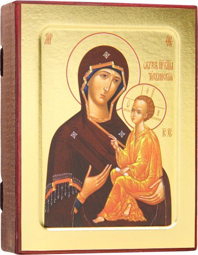 Иконы Тихвинская икона Божией Матери, на дереве (12,5 х 16 см)