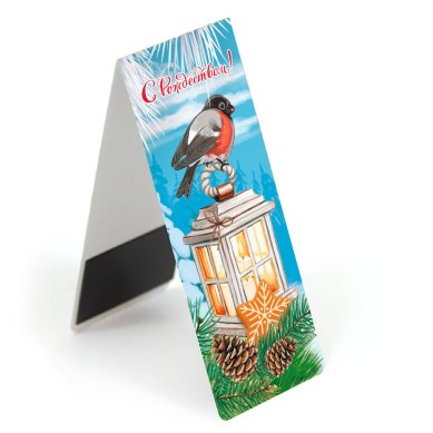Утварь и подарки Закладка с магнитом «Рождество Христово» (снегирь на фонарике)