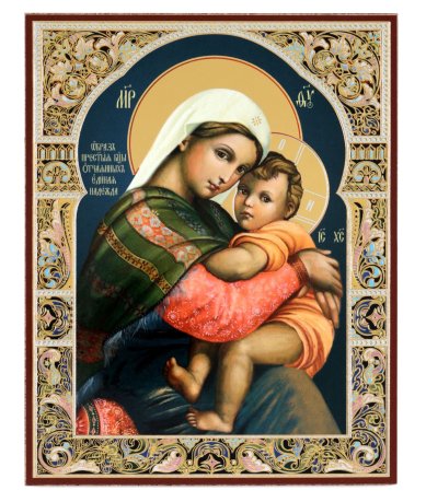 Иконы Отчаявшихся единая надежда икона Божией Матери на оргалите (11 х 13 см, Софрино)