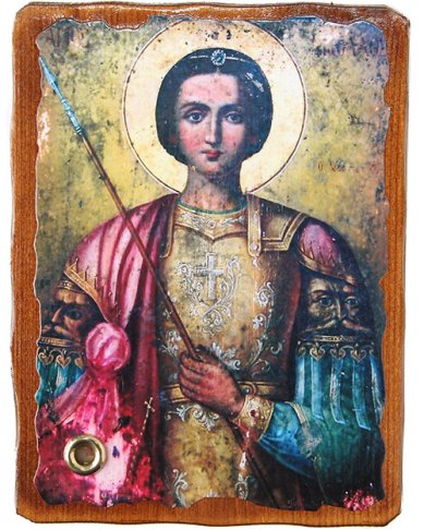 Утварь и подарки Николай Новый Вуненский, икона на доске 13х17 см с частицей кровоточивого древа