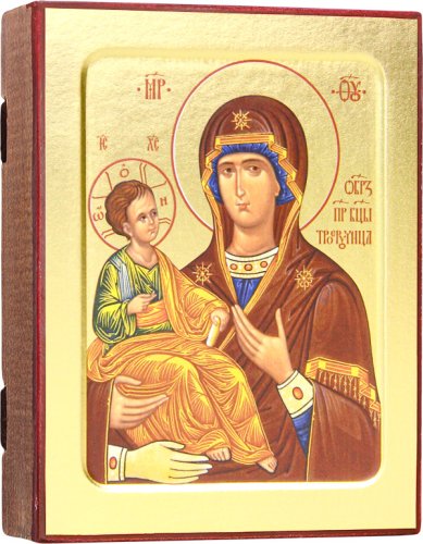 Иконы Троеручица икона Божией Матери на дереве (12,5 х 16 см)