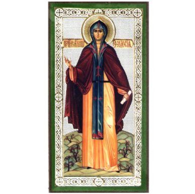 Иконы Феодосия преподобномученица икона литография на дереве (5 х 9 см)