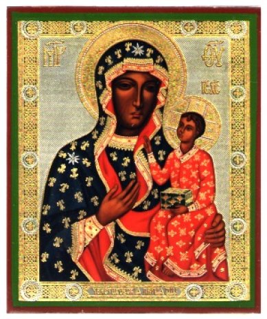 Иконы Ченстоховская икона Божией Матери на дереве (9х10,5 см, Тиль)