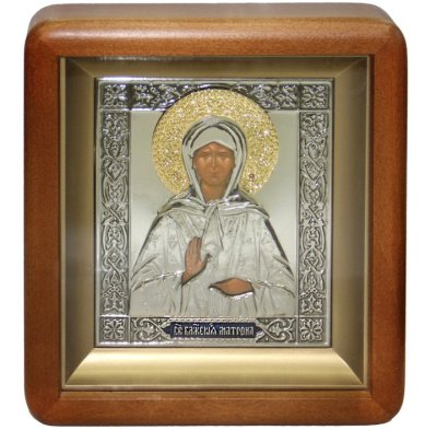 Иконы Матрона Московская икона в киоте (17 х 19,5 см)