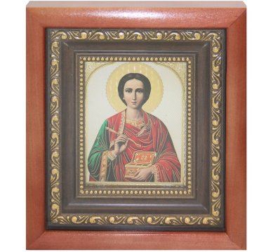 Иконы Пантелеимон целитель икона в киоте (17 х 19,5 см)