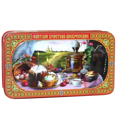 Натуральные товары Шкатулка подарочная с чаем «Светлое Христово Воскресение» (ж/б, 100 г)