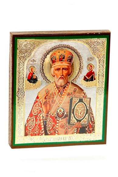 Иконы Николай Чудотворец икона, литография  на дереве (9 х 11см)