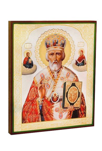 Иконы Николай Чудотворец икона, литография на дереве (18х21 см, Тиль)