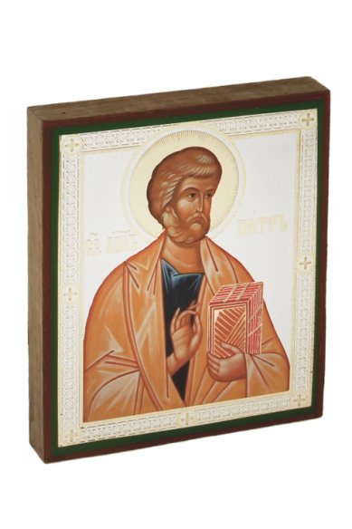 Иконы Петр апостол икона литография на дереве (9 х 10,5 см)