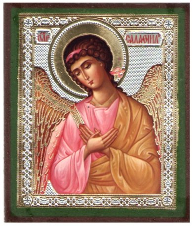 Иконы Салафиил архангел икона на дереве (6х7 см, Тиль)