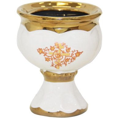 Утварь и подарки Лампада керамическая настольная «Синод» средняя (белая)