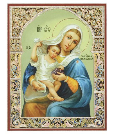 Иконы Покрывающая икона Божией Матери на оргалите (11 х 13 см, Софрино)