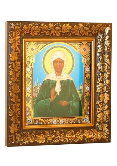 Иконы Матрона Московская, икона в рамке под стеклом (22х24,5 см)