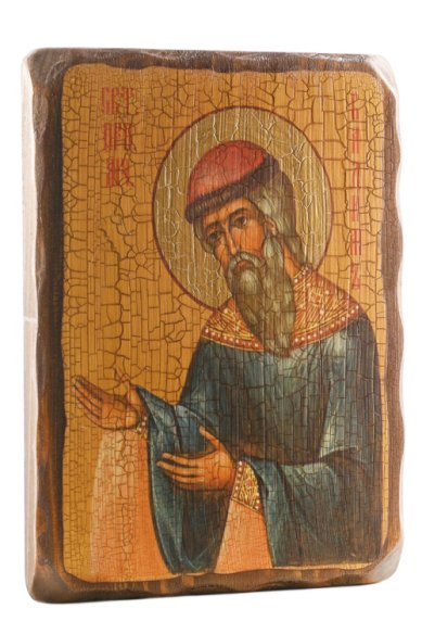 Иконы Вадим преподобномученик икона на доске под старину (18х24 см)