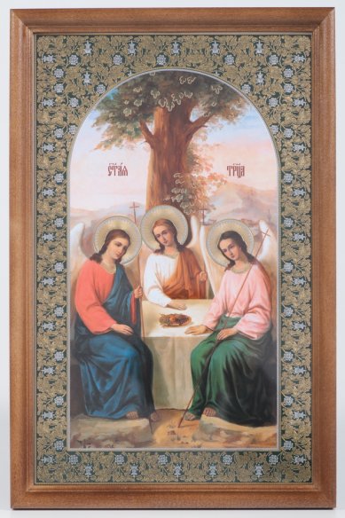 Иконы Святая Троица икона в деревянной рамке (20 х 30 см, Софрино)