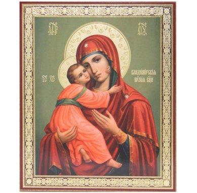 Иконы Владимирская Божия Матерь икона на планшете (6 х 7,5 см, Софрино)