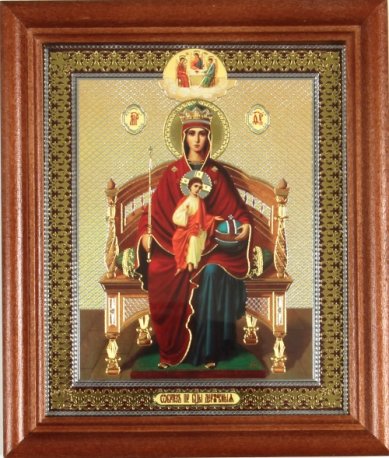 Иконы Державная икона Божией Матери под стеклом (13х16 см, Софрино)